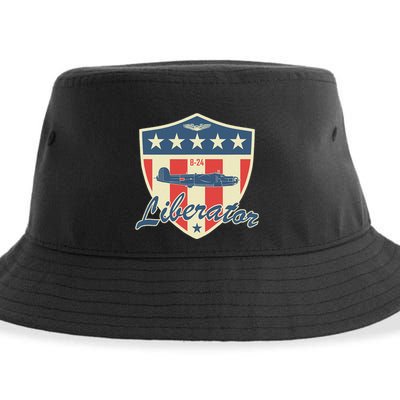 Ww2 Bomber Airplane 24 Liberator Sustainable Bucket Hat