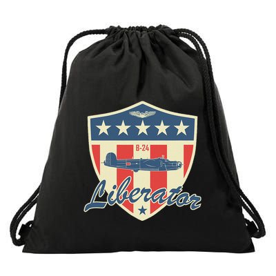 Ww2 Bomber Airplane 24 Liberator Drawstring Bag