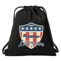 Ww2 Bomber Airplane 24 Liberator Drawstring Bag