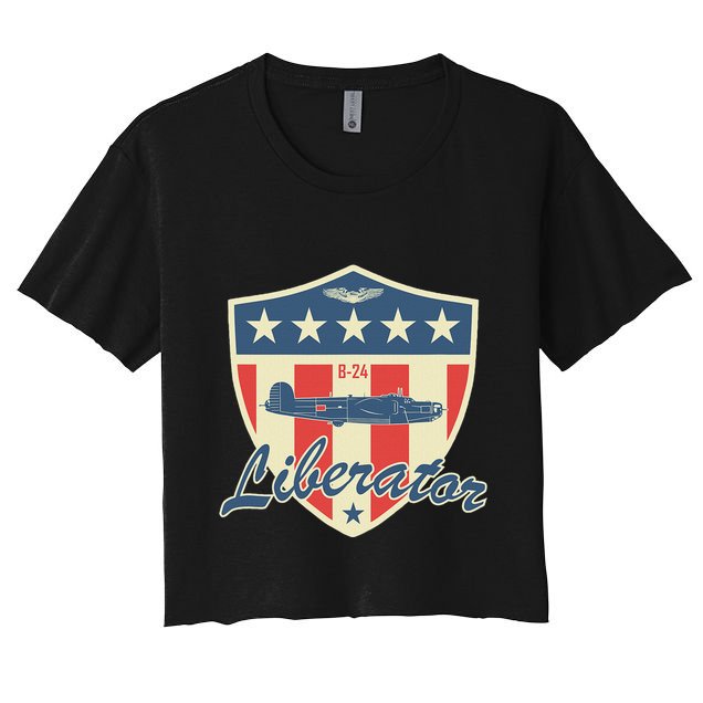 Ww2 Bomber Airplane 24 Liberator Crop Top