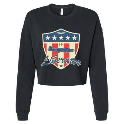 Ww2 Bomber Airplane 24 Liberator Cropped Pullover Crew