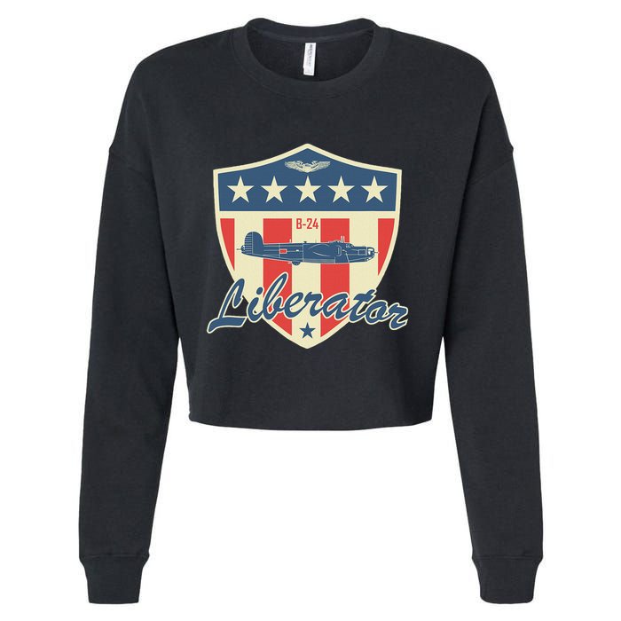 Ww2 Bomber Airplane 24 Liberator Cropped Pullover Crew