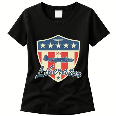 Ww2 Bomber Airplane 24 Liberator Womens T-Shirt