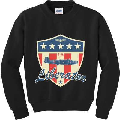 Ww2 Bomber Airplane 24 Liberator Kids Sweatshirt