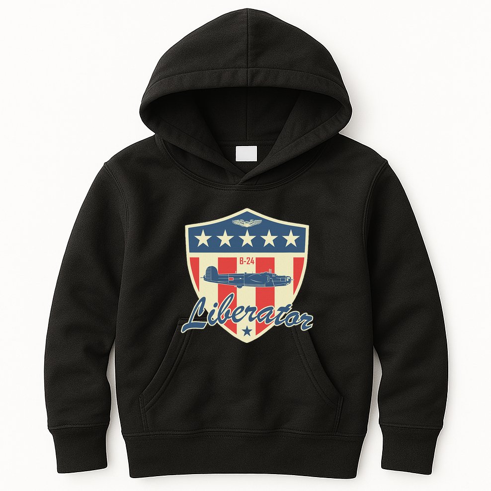 Ww2 Bomber Airplane 24 Liberator Kids Hoodie