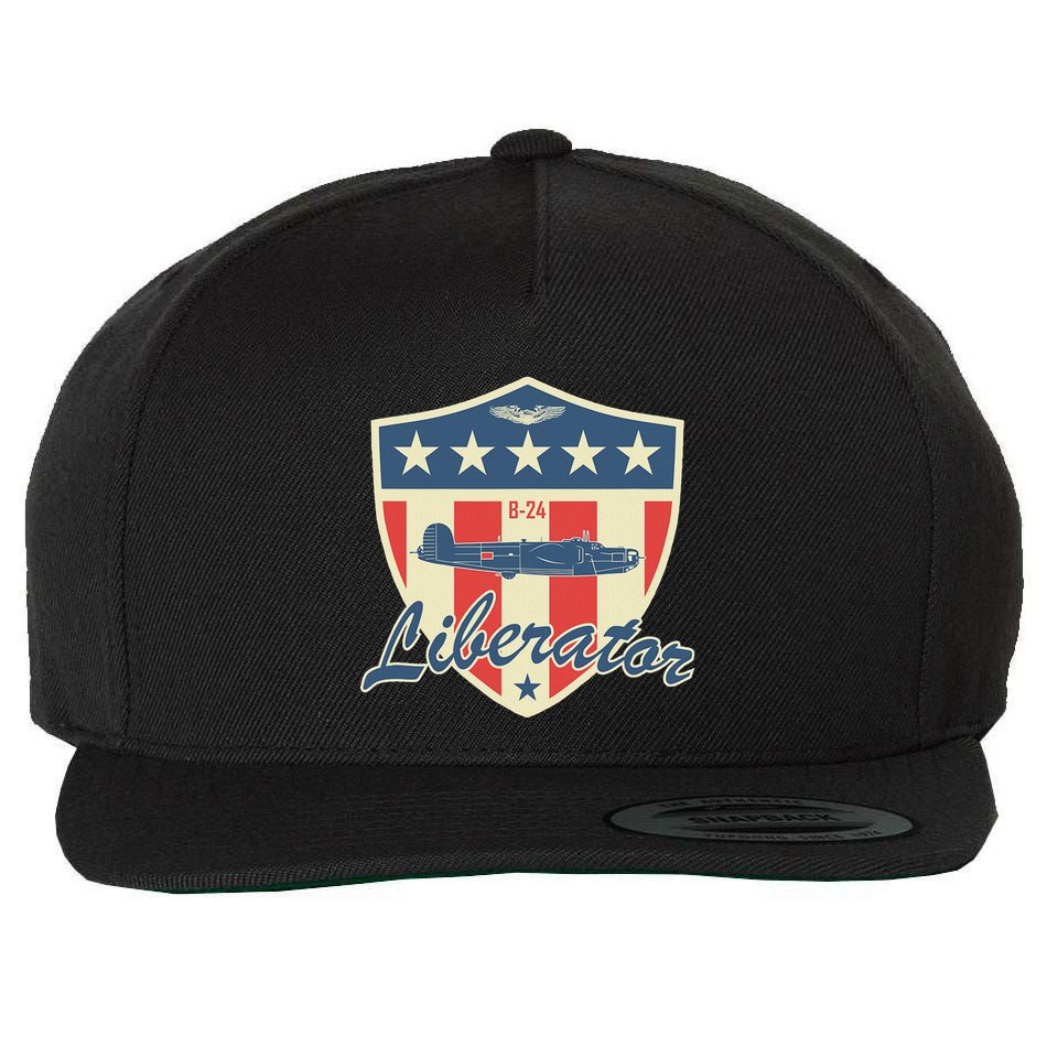 Ww2 Bomber Airplane 24 Liberator Wool Snapback Cap