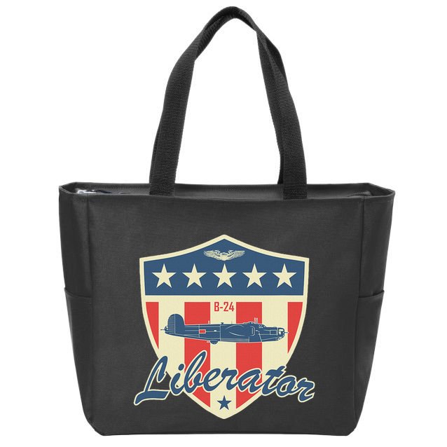Ww2 Bomber Airplane 24 Liberator Zip Tote Bag