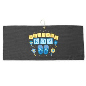 Welcome Baby Boy Gift Large Microfiber Waffle Golf Towel