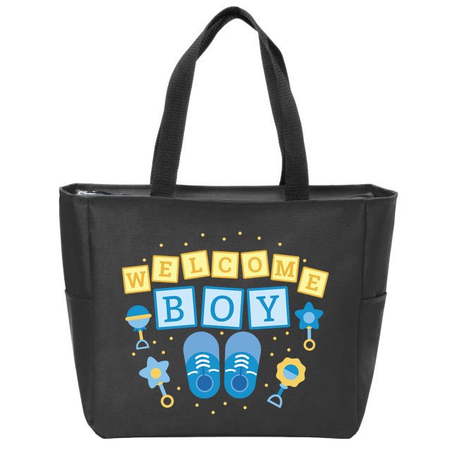 Welcome Baby Boy Gift Zip Tote Bag