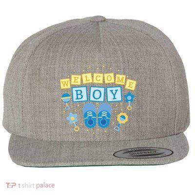 Welcome Baby Boy Gift Wool Snapback Cap