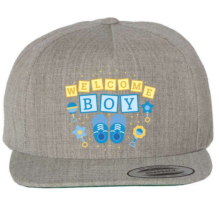 Welcome Baby Boy Gift Wool Snapback Cap