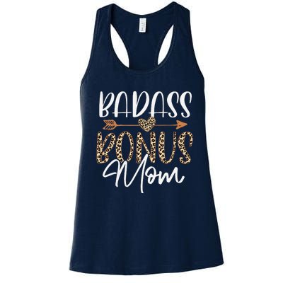 Wife Badass Bonus Mama Funny Step Mom Mothers Day Lady Women Women's Racerback Tank