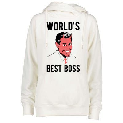 Worlds Best Boss Funny Evil Womens Funnel Neck Pullover Hood