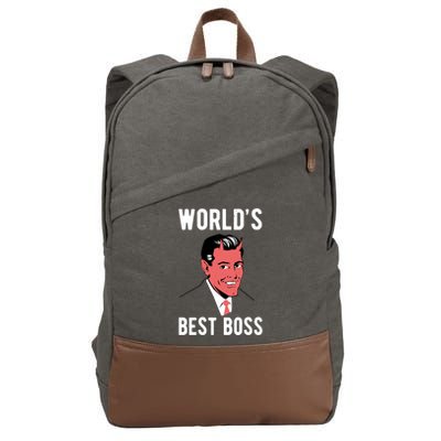 Worlds Best Boss Funny Evil Cotton Canvas Backpack
