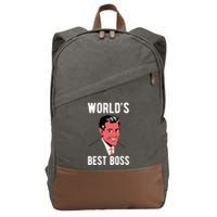 Worlds Best Boss Funny Evil Cotton Canvas Backpack