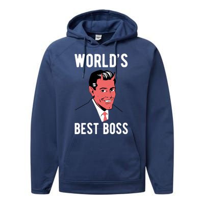 Worlds Best Boss Funny Evil Performance Fleece Hoodie