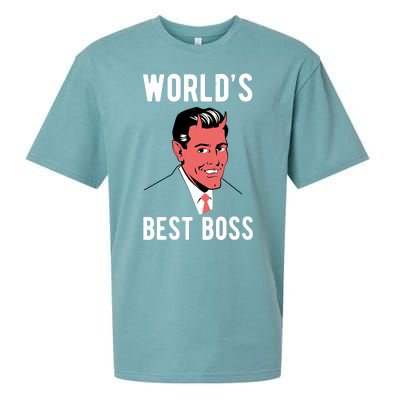 Worlds Best Boss Funny Evil Sueded Cloud Jersey T-Shirt