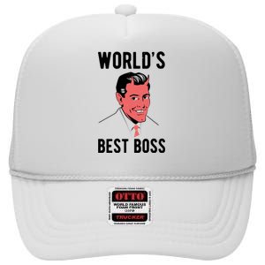 Worlds Best Boss Funny Evil High Crown Mesh Back Trucker Hat