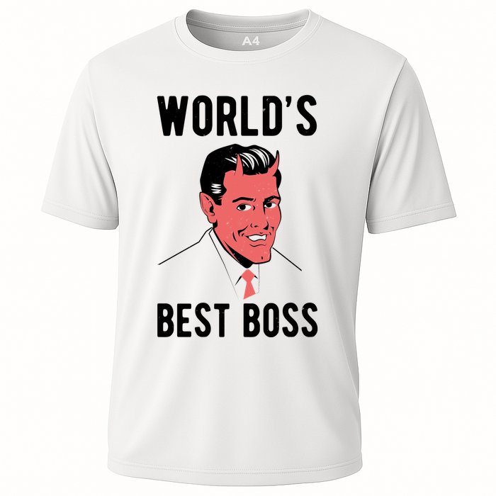 Worlds Best Boss Funny Evil Cooling Performance Crew T-Shirt