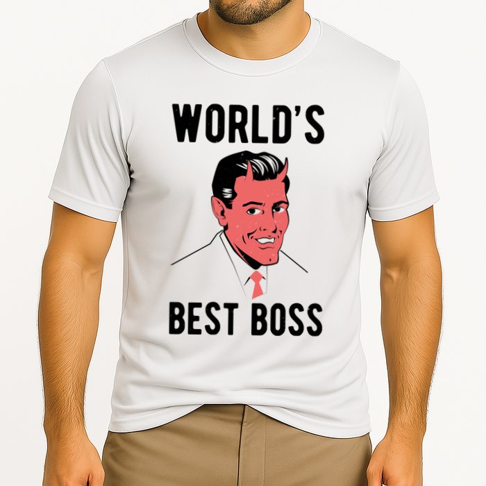 Worlds Best Boss Funny Evil Cooling Performance Crew T-Shirt
