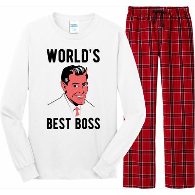 Worlds Best Boss Funny Evil Long Sleeve Pajama Set