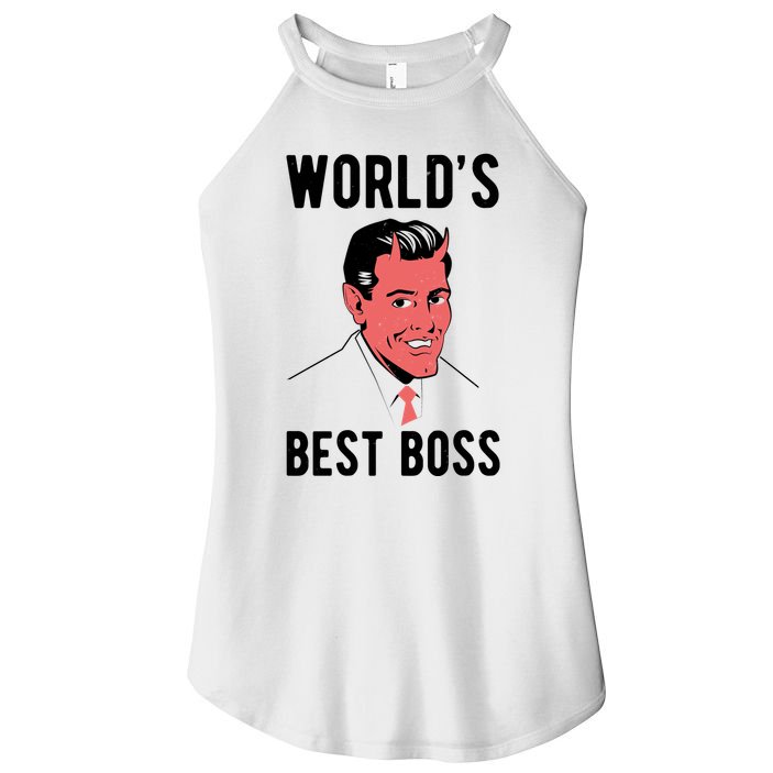 Worlds Best Boss Funny Evil Women's Perfect Tri Rocker Tank