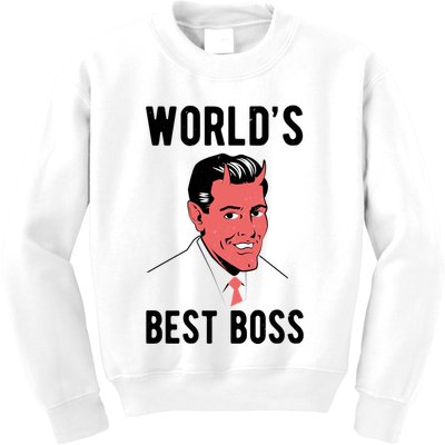 Worlds Best Boss Funny Evil Kids Sweatshirt