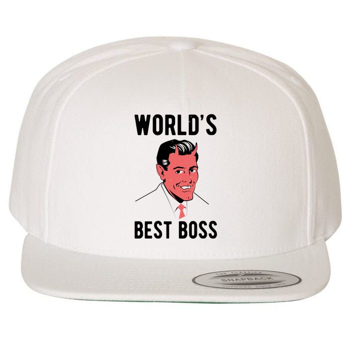 Worlds Best Boss Funny Evil Wool Snapback Cap