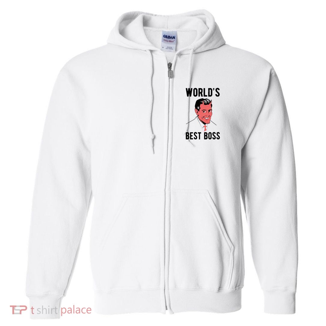 Worlds Best Boss Funny Evil Full Zip Hoodie