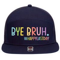 Womens Bye Bruh Teacher Happy Last Day Of School Hello Summer Funny VNeck 7 Panel Mesh Trucker Snapback Hat