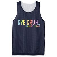 Womens Bye Bruh Teacher Happy Last Day Of School Hello Summer Funny VNeck Mesh Reversible Basketball Jersey Tank