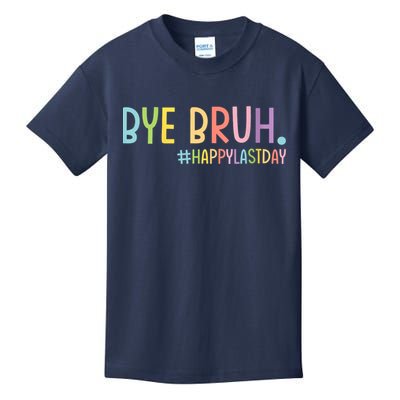 Womens Bye Bruh Teacher Happy Last Day Of School Hello Summer Funny VNeck Kids T-Shirt