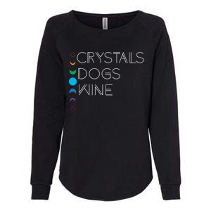 Witchy Bohemian Boho Crystals Dogs Wine Celestial Moon Witch Funny Gift Womens California Wash Sweatshirt