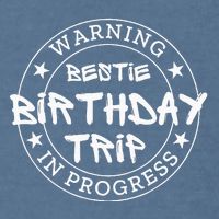 Warning Bestie Birthday Trip In Progress Matching Bd Garment-Dyed Sweatshirt