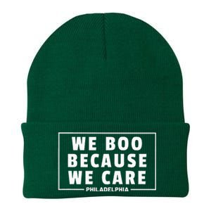 We Boo Because We Care Philadelphia Sports Fan Cute Knit Cap Winter Beanie