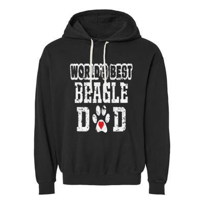 World's Best Beagle Dad Dog Lover Distressed Garment-Dyed Fleece Hoodie