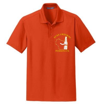 Wisconsin & Beer Best Friends Forever Dry Zone Grid Polo