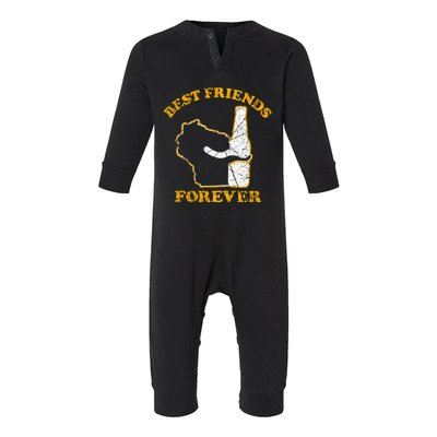 Wisconsin & Beer Best Friends Forever Infant Fleece One Piece