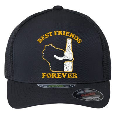 Wisconsin & Beer Best Friends Forever Flexfit Unipanel Trucker Cap