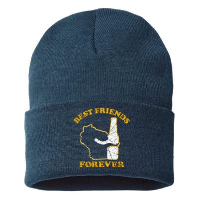 Wisconsin & Beer Best Friends Forever Sustainable Knit Beanie