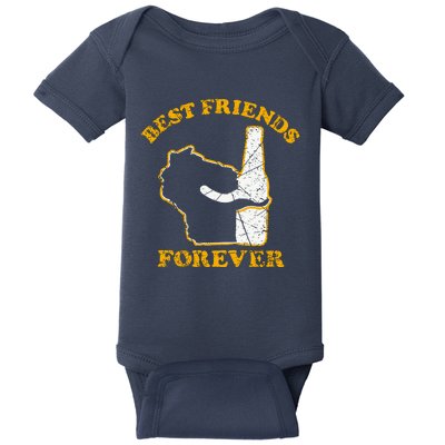 Wisconsin & Beer Best Friends Forever Baby Bodysuit