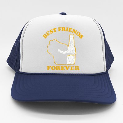 Wisconsin & Beer Best Friends Forever Trucker Hat