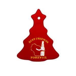 Wisconsin & Beer Best Friends Forever Ceramic Tree Ornament