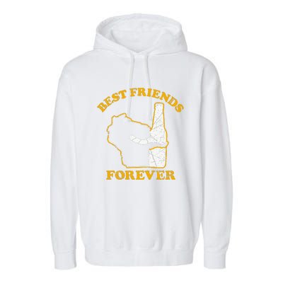 Wisconsin & Beer Best Friends Forever Garment-Dyed Fleece Hoodie