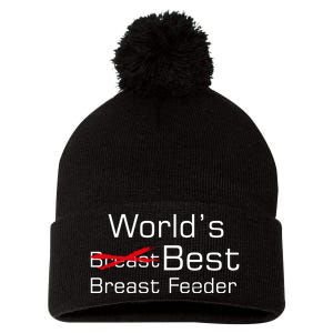 Worlds Best Breast Feeder Pom Pom 12in Knit Beanie