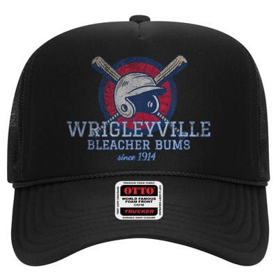 Wrigleyville Bleacher Bums Funny Baseball High Crown Mesh Back Trucker Hat