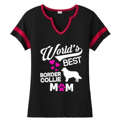 World's Best Border Collie Mom Ladies Halftime Notch Neck Tee