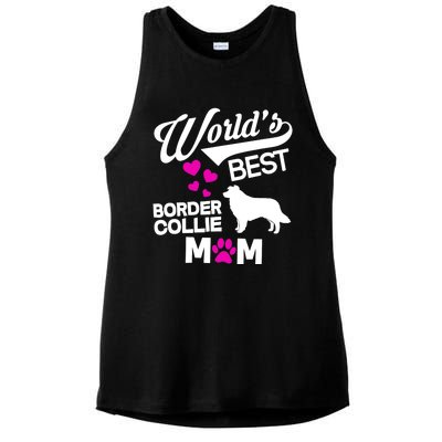 World's Best Border Collie Mom Ladies PosiCharge Tri-Blend Wicking Tank