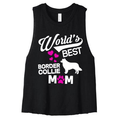 World's Best Border Collie Mom Women's Racerback Cropped Tank