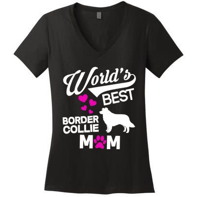 World's Best Border Collie Mom Women's V-Neck T-Shirt